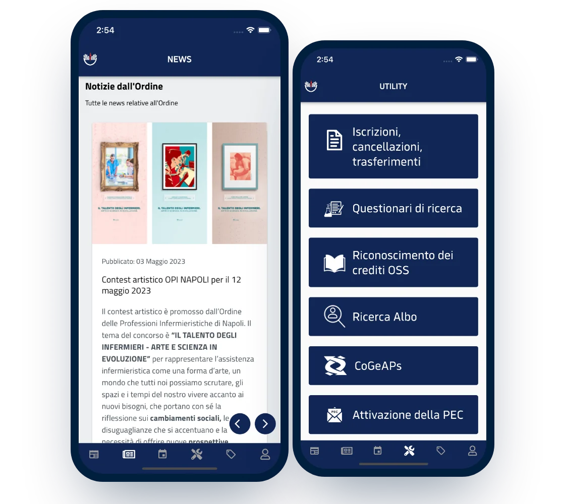 App per gli iscritti di un ordine professionale: notizie dell'Ordine e servizi utili