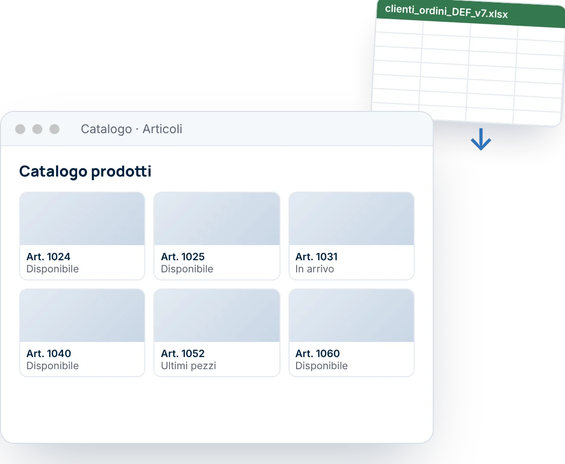 Da un file Excel a un catalogo prodotti con articoli e disponibilità