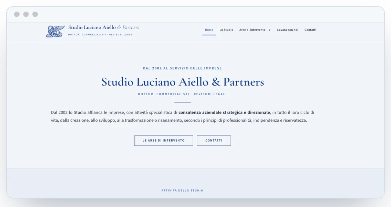 Sito dello Studio Luciano Aiello & Partners realizzato da LC Solutions
