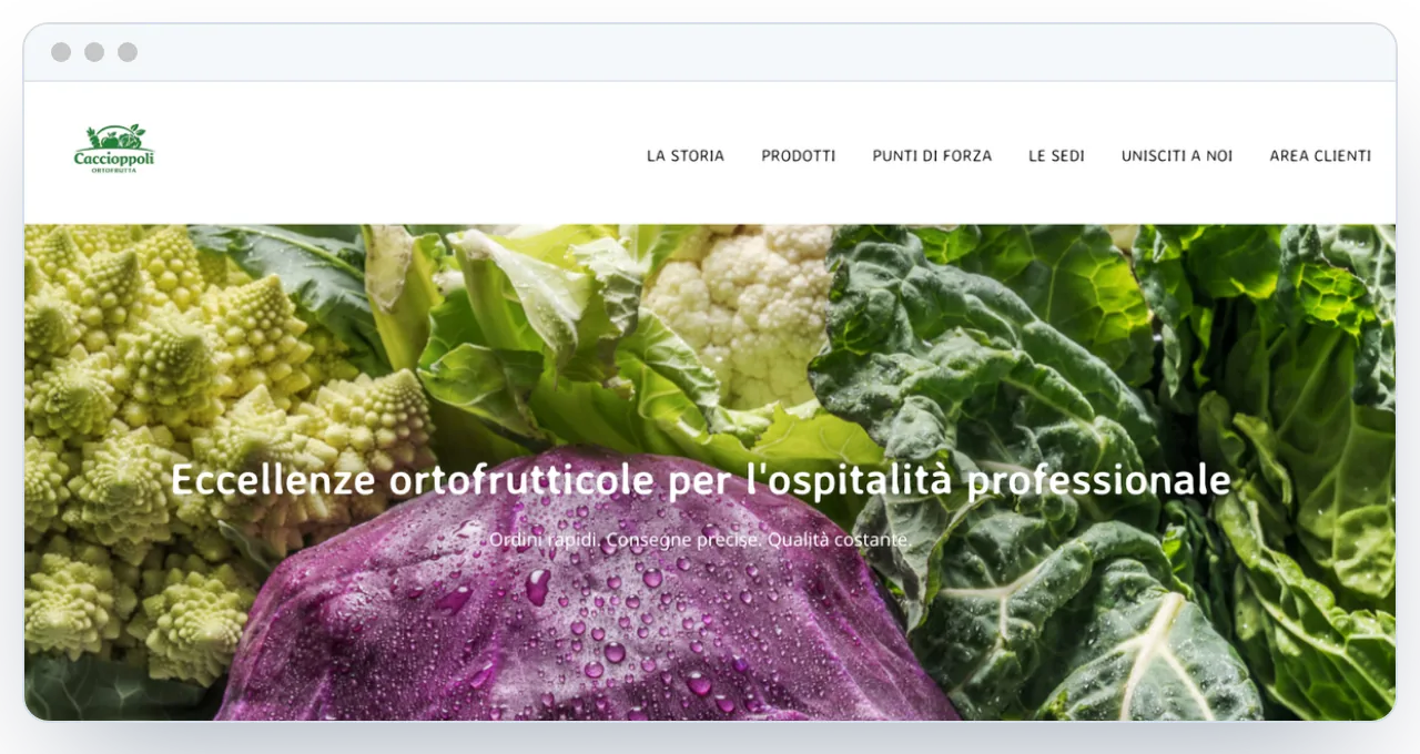 Sito di Caccioppoli Ortofrutta realizzato da LC Solutions